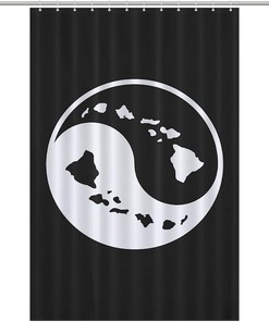 Ying Yang Hawaii Islands Bathroom Shower Curtain For Lightweight Bathrooms