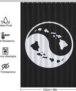 Ying Yang Hawaii Islands Bathroom Shower Curtain For Lightweight Bathrooms