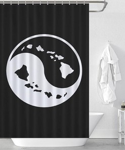 Ying Yang Hawaii Islands Bathroom Shower Curtain For Lightweight Bathrooms
