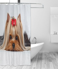 Yorkshire Terrier Love Dog Portrait Shower Curtain for Bathroom