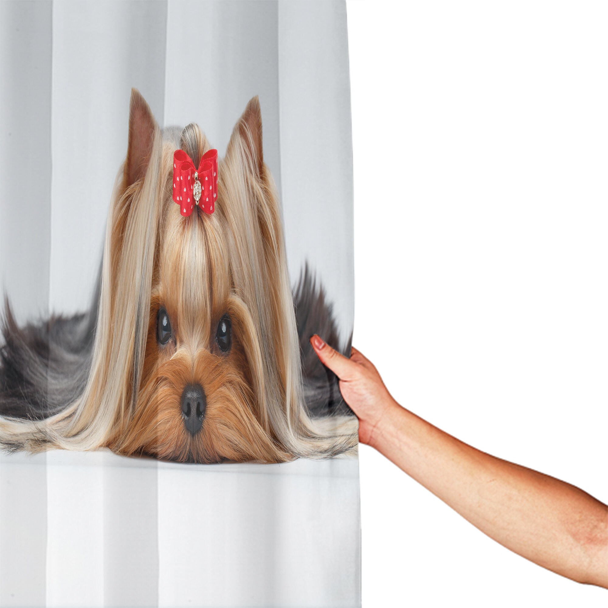 Yorkshire Terrier Love Dog Portrait Shower Curtain for Bathroom