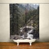Yosemite View Waterfall Forest Shower Curtain for Rustic Bathroom