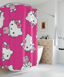 You'Ll Love This Classic Hello Kitty Shower Curtain That Adds Charm To Your Bathroom