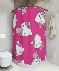 You'Ll Love This Classic Hello Kitty Shower Curtain That Adds Charm To Your Bathroom