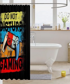 Youth Gaming Video Gamepad Shower Curtain for Boys and Teens, Waterproof and Modern Design