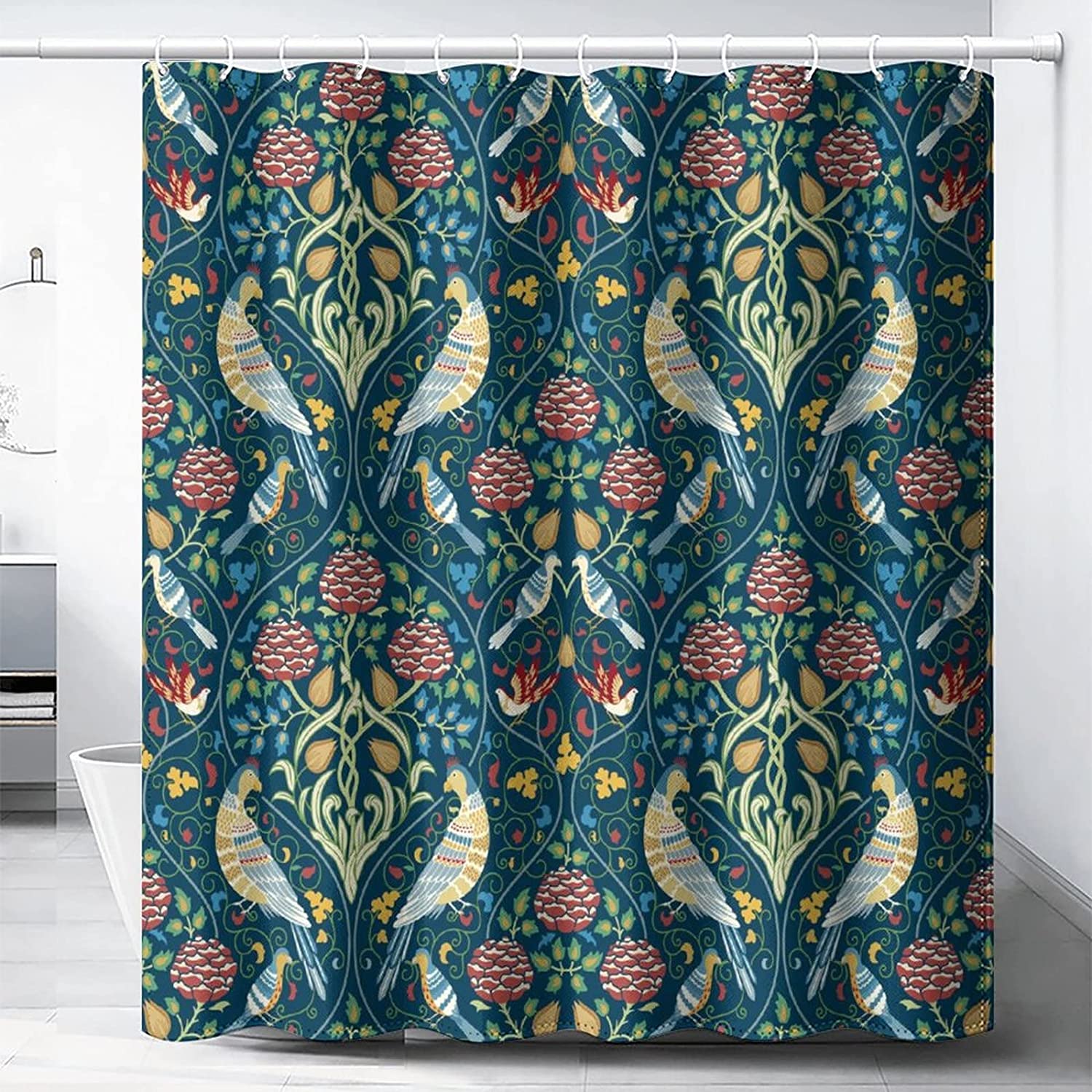 Zebra And Tropical Palm Leaves Shower Curtain For Bathroom