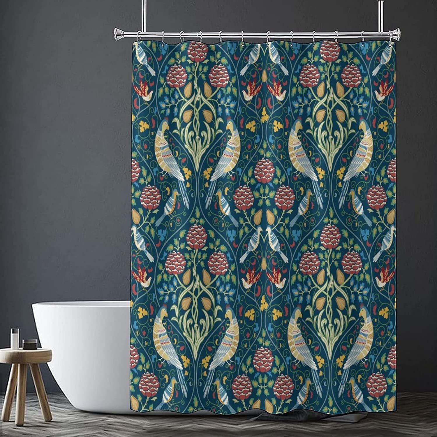 Zebra And Tropical Palm Leaves Shower Curtain For Bathroom - Image 3