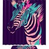 Zebra Art Print Fabric Colorful Shower Curtain For Eco-Friendly Bathroom Decorr