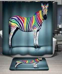 Zebra Digital Print Shower Curtain 72 Inches