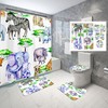 Zebra Elephant Zoo Print Fabric Shower Curtain for Playful Bathroom Decor