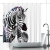 Zebra Lover Bathtub Print Fabric Shower Curtain for Safari-Inspired Bathroom Decor