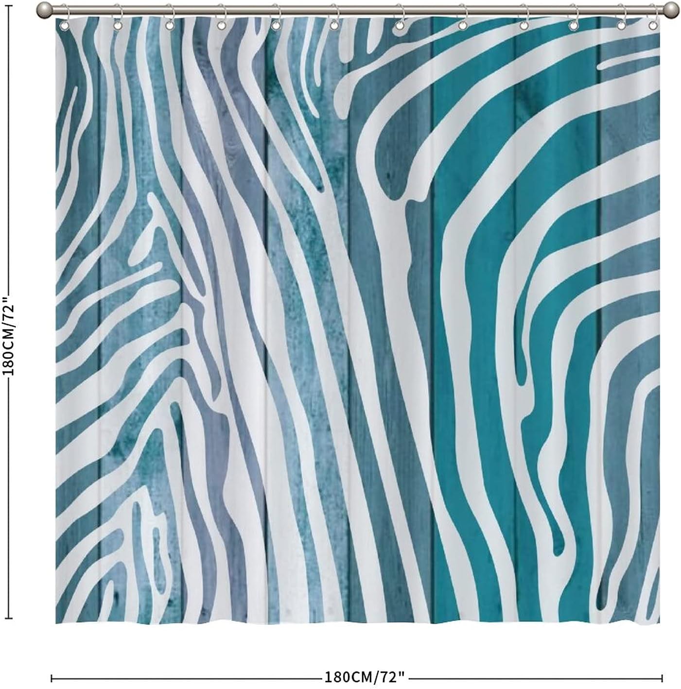 Zebra Pattern Animal Shower Curtain - Custom Durable Fabric - Image 2