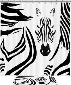 Zebra Pattern Bathroom Shower Curtain For A Bold Bathroom Statement