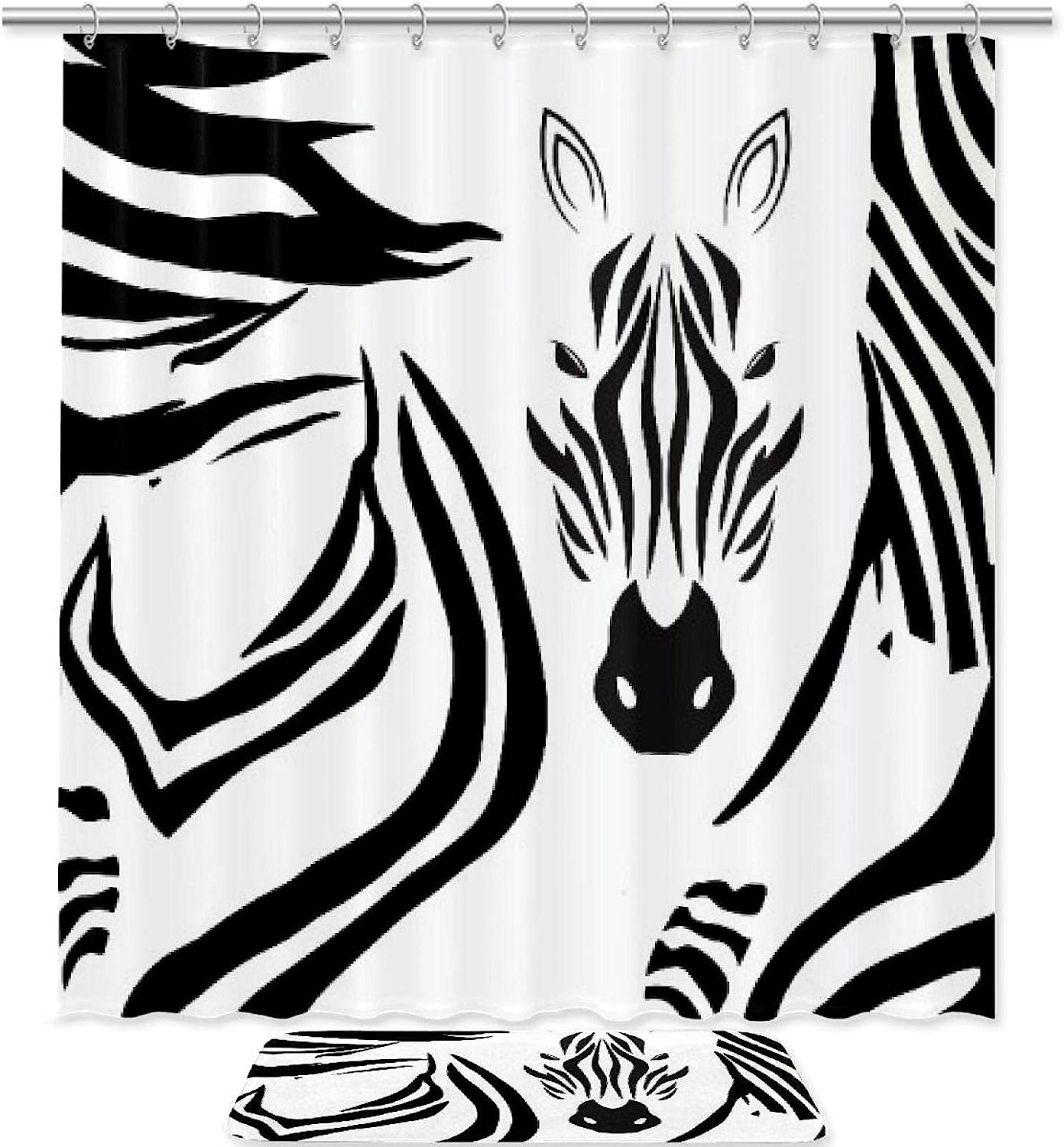 Zebra Pattern Bathroom Shower Curtain For A Bold Bathroom Statement