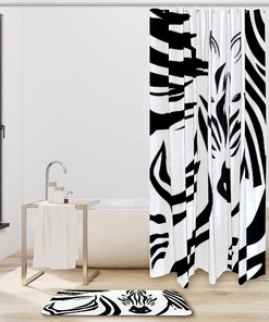 Zebra Pattern Bathroom Shower Curtain For A Bold Bathroom Statement