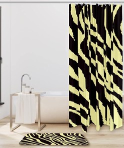 Zebra Pattern Print Fabric Shower Curtain for Modern Bathroom Decor