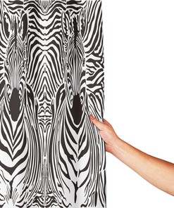Zebra Print Illustration Pattern Print Fabric Shower Curtain for Unique Bathroom Decor