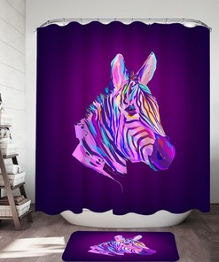 Zebra Print Shower Curtain For Safari Bathroom Decor