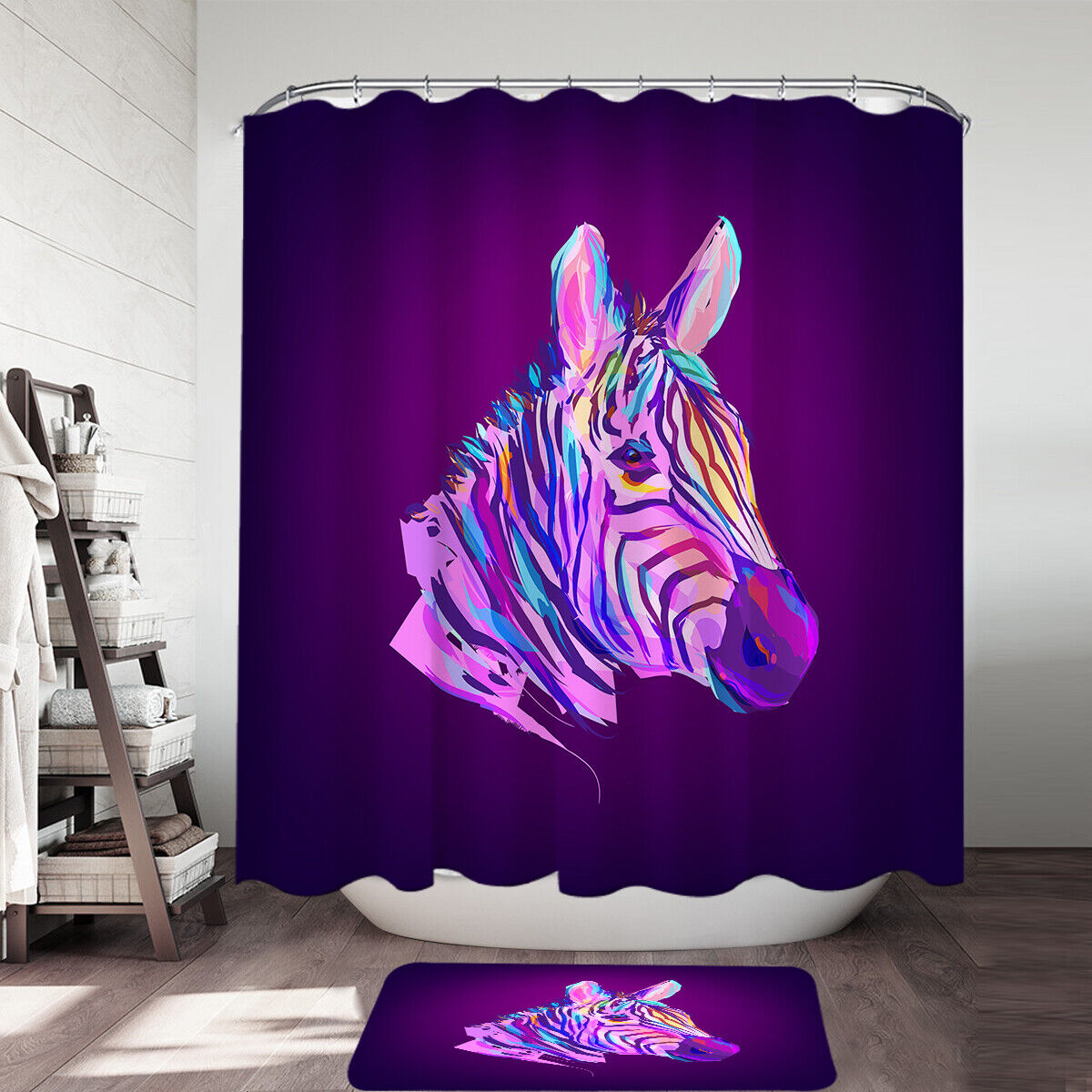 Zebra Print Shower Curtain For Safari Bathroom Decor