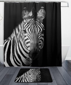 Zebra Print Shower Curtain Ideas, Waterproof Fabric
