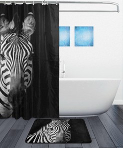 Zebra Print Shower Curtain Ideas, Waterproof Fabric