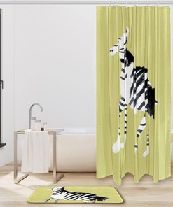 Zebra Print Shower Curtain Mat For Your Modern Bathroom