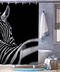 Zebra Print Simple Elegant Shower Curtain for Bathroom Decor