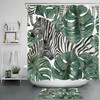 Zebra Print Tropical Shower Curtain For Bathroom