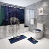 Zebra Print Waterproof Bath Curtain Set With Shower Curtain And Accessories