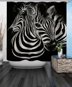 Zebra Print Waterproof Fabric Shower Curtain for Glamorous Bathroom Decor