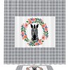 Zebra Print with Flower Accent Bathroom Shower Curtain Waterproof for Refreshing Bathrooms