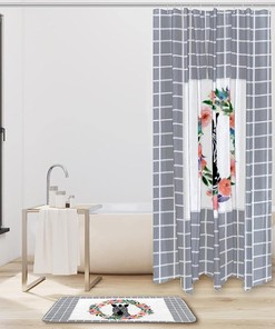Zebra Print with Flower Accent Bathroom Shower Curtain Waterproof for Refreshing Bathrooms