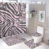 Zebra Skin Pink Rose Shower Curtain, Waterproof Bathroom Decor by Vantaso