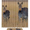 Zebra Squared Shower Curtain, Set of 2, Waterproof Fabric for Bathroom Decor
