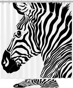 Zebra Stripe Bathroom Shower Curtain