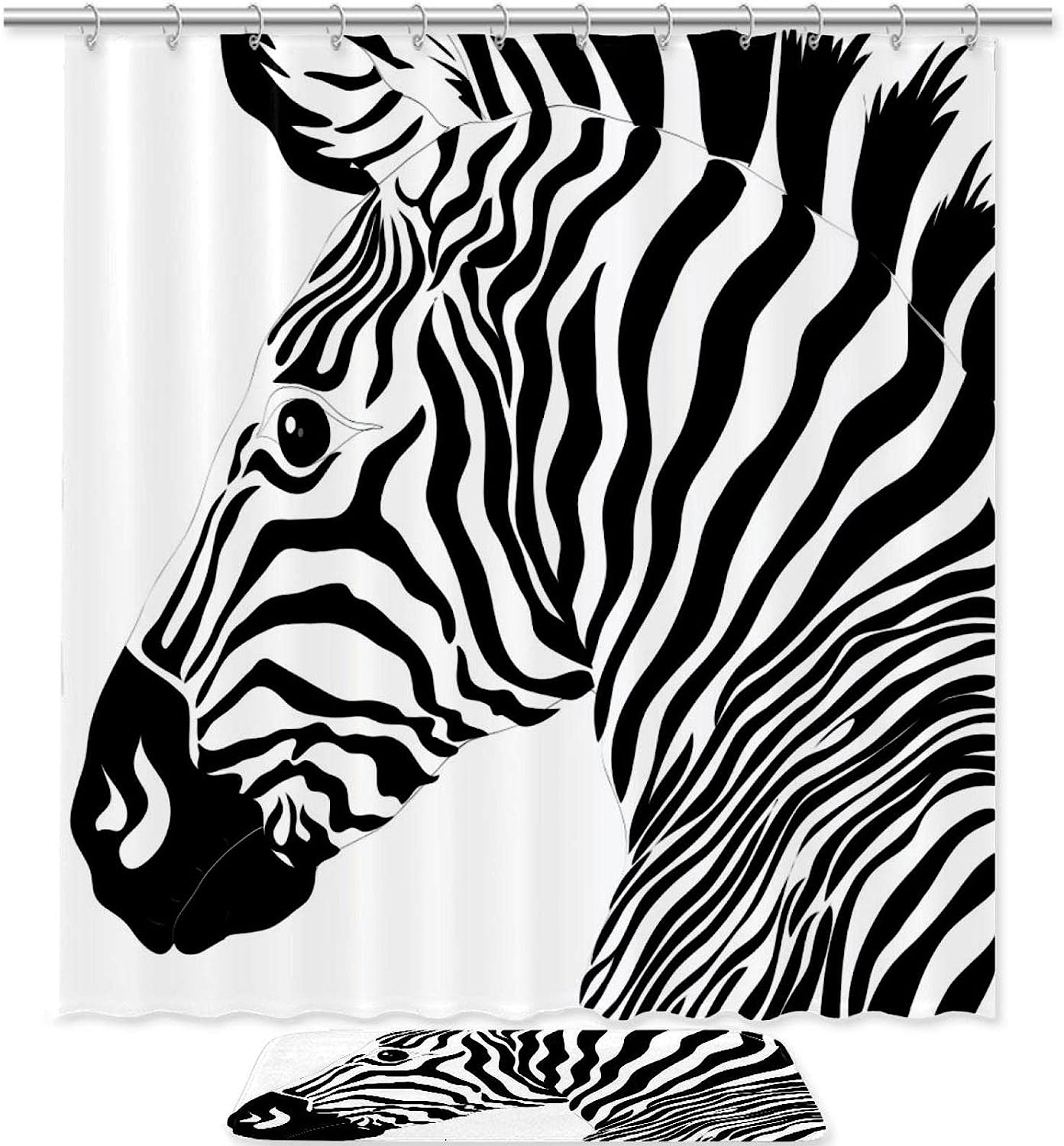 Zebra Stripe Bathroom Shower Curtain