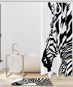 Zebra Stripe Bathroom Shower Curtain