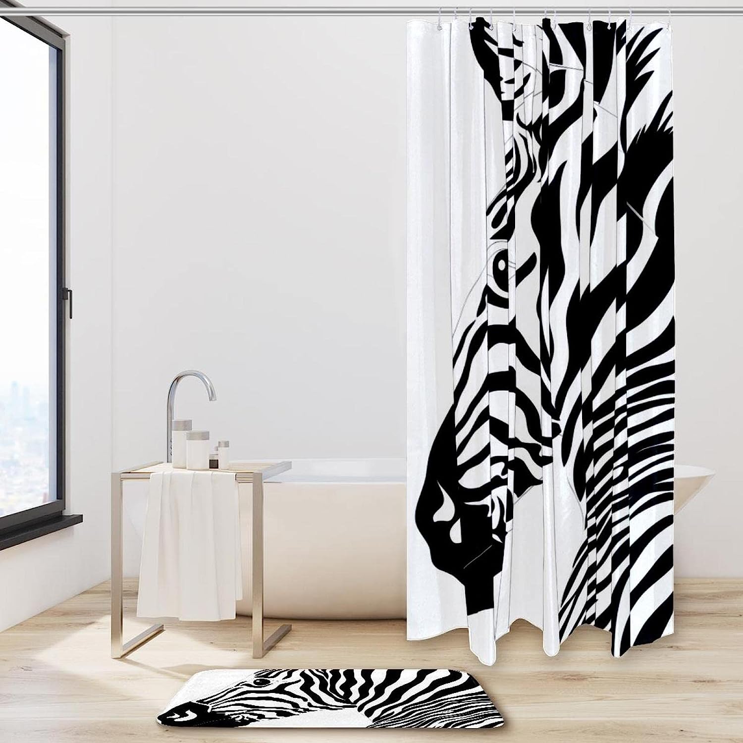 Zebra Stripe Bathroom Shower Curtain