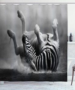 Zebra Striped Savage Print Shower Curtain - African Wildlife Bathroom Decor