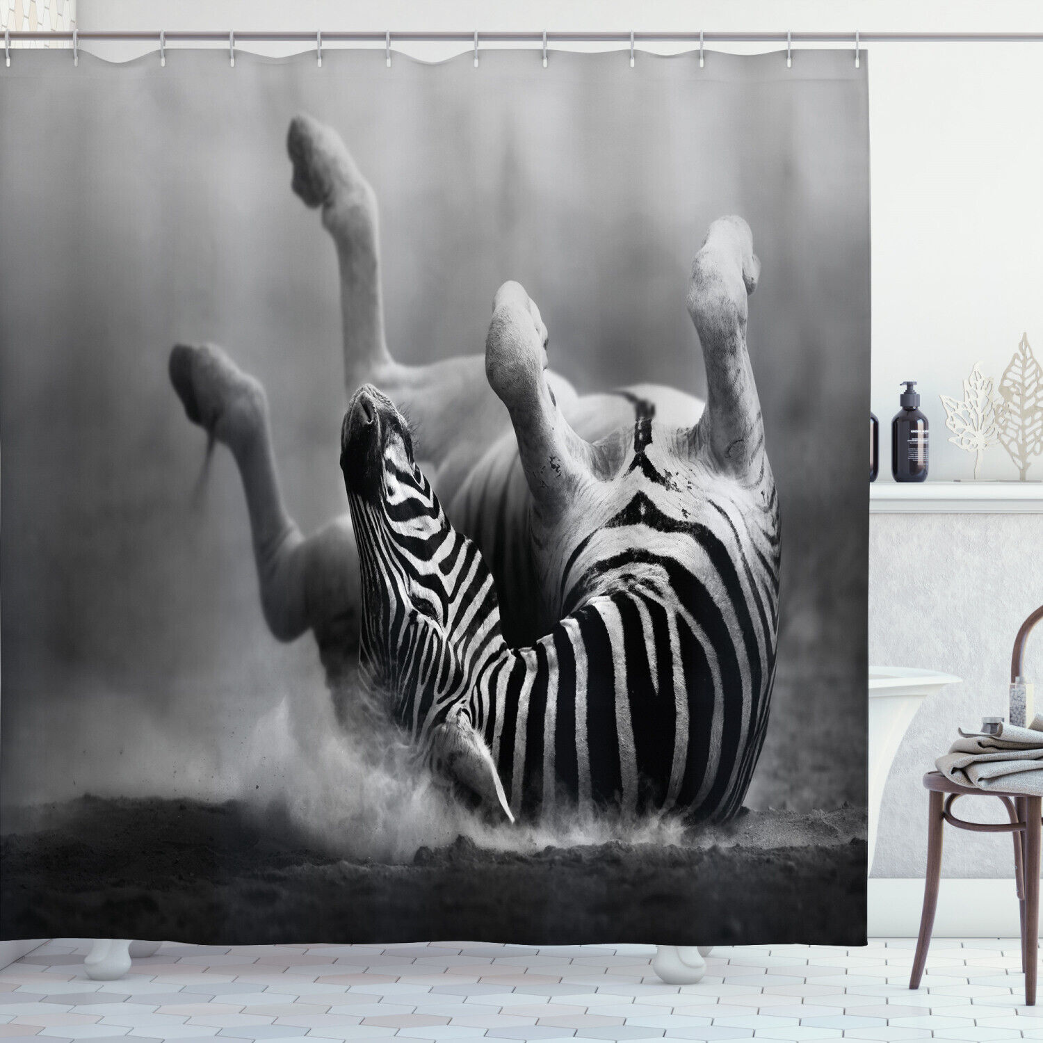 Zebra Striped Savage Print Shower Curtain - African Wildlife Bathroom Decor