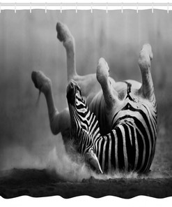 Zebra Striped Savage Print Shower Curtain - African Wildlife Bathroom Decor