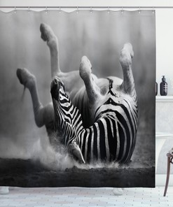 Zebra Striped Savage Print Shower Curtain - African Wildlife Bathroom Decor