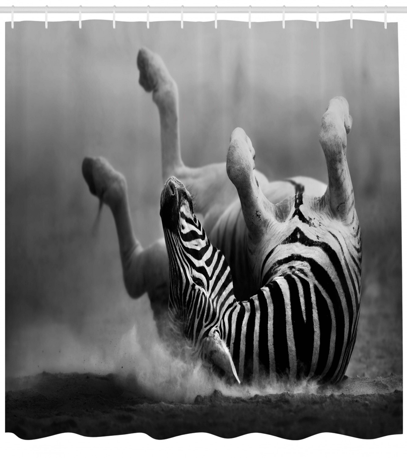 Zebra Striped Savage Print Shower Curtain - African Wildlife Bathroom Decor