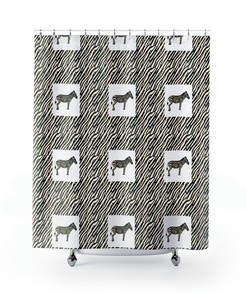 Zebra Striped Shower Curtain - Unique Ethnic Safari-Inspired Bathroom Decor 