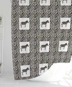 Zebra Striped Shower Curtain - Unique Ethnic Safari-Inspired Bathroom Decor