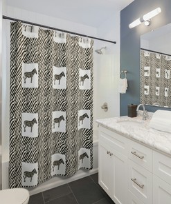 Zebra Striped Shower Curtain - Unique Ethnic Safari-Inspired Bathroom Decor