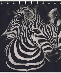 Zebra Stripes Animal Print Shower Curtain for Bathroom Decor