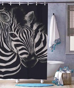 Zebra Stripes Animal Print Shower Curtain for Bathroom Decor