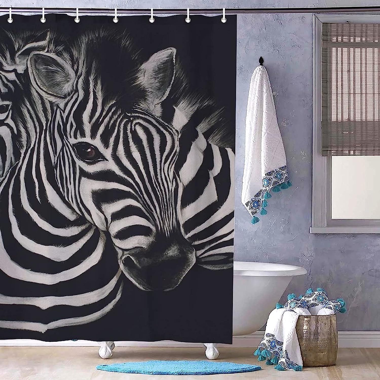 Zebra Stripes Animal Print Shower Curtain for Bathroom Decor