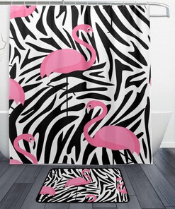 Zebra Stripes Decorative Shower Curtain, Waterproof Bathroom Decor